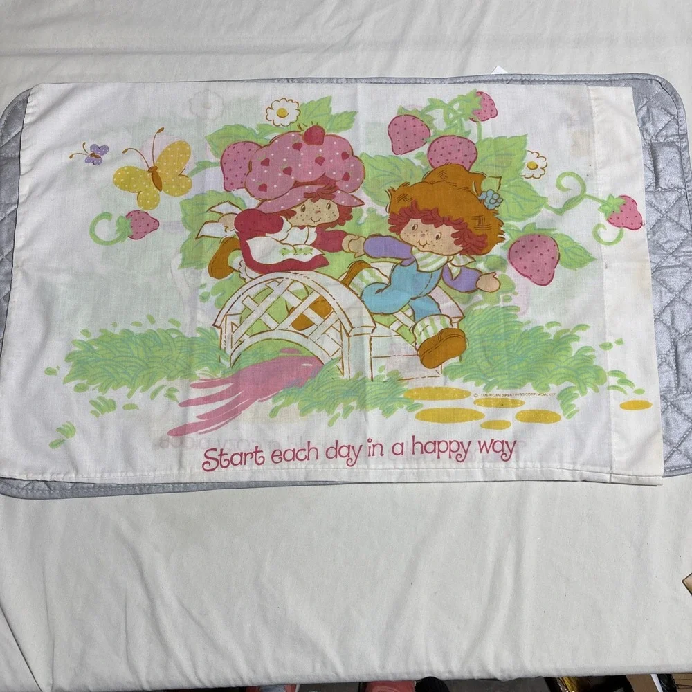 Strawberry Shortcake Pillowcase 1980 American Greetings Vintage Blueberry Muffin